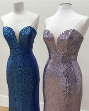 Load image into Gallery viewer, Glitter Sequins Sweetheart Mermaid Floor Length Evening Gowns