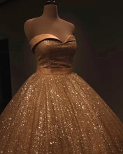 Load image into Gallery viewer, Glitter Tulle Prom Ball Gown
