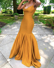 Load image into Gallery viewer, Mermaid Satin Formal Dresses With Straps
