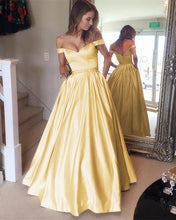 Load image into Gallery viewer, Yellow Gold Prom Dresses Ball Gowns
