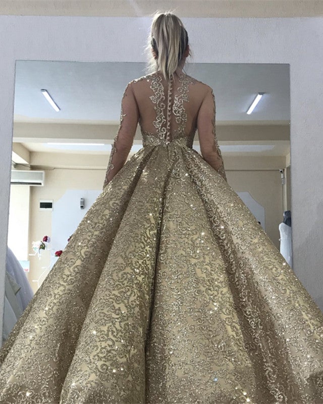 Gold Wedding Dress Bling Bling Sequin Ball Gown Gold Wedding Dress Bling Bling Sequin Ball Gown