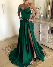 Load image into Gallery viewer, Green Bridesmaid Dresses Satin