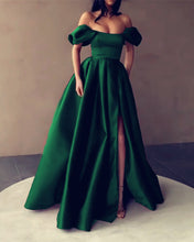 Load image into Gallery viewer, Emerald Green Prom Dresses Off The Shoulder
