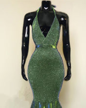 Load image into Gallery viewer, Green Metallic Prom Mermaid Dresses