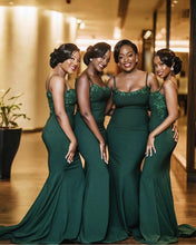 Load image into Gallery viewer, Green Mermaid Bridesmaid Dresses