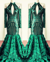Load image into Gallery viewer, Green Mermaid African American Prom Dresses
