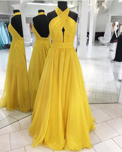 Load image into Gallery viewer, Halter Chiffon Open Back Prom Dresses