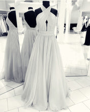 Load image into Gallery viewer, Halter Chiffon Open Back Prom Dresses
