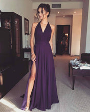 Load image into Gallery viewer, Halter Long Chiffon Bridesmaid Dresses With Split
