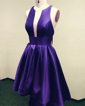 Load image into Gallery viewer, Halter Satin Prom Dresses Front Short Long In Back