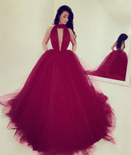 Load image into Gallery viewer, Halter Tulle Ball Gown Prom Dresses With Pockets