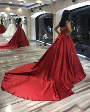 Load image into Gallery viewer, Red Prom Halter Dress