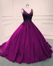 Load image into Gallery viewer, Purple Quinceanera Gowns