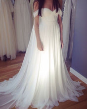 Load image into Gallery viewer, White Chiffon Wedding Dresses High Street
