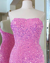 Load image into Gallery viewer, Hot Pink Iridescent Sequin Mini Bodycon Dress