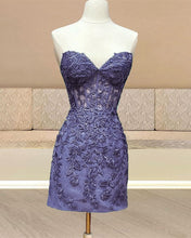 Load image into Gallery viewer, Lavender Homecoming Lace Dress
