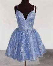Load image into Gallery viewer, Baby Blue Homecoming Dresses Lace
