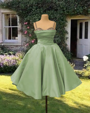 Load image into Gallery viewer, Short Sage Green Ball Gown