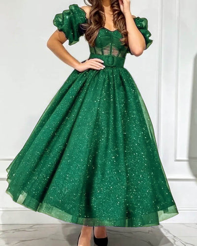 Green Sparkly Homecoming Dresses
