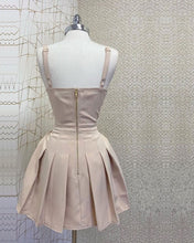 Load image into Gallery viewer, Short Nude Satin Corset Dress