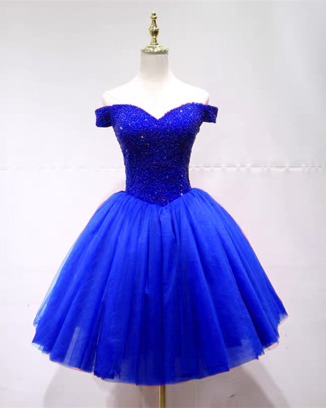 Princess Homecoming Dresses Beaded Off Shoulder Tulle Ruffles