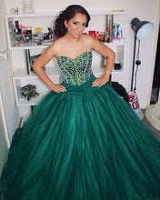 Load image into Gallery viewer, hunter-green-quinceanera-dresses