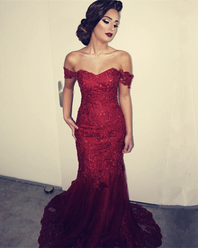 strapless open back dress Elegant Red Long Sleeves Mermaid One Shoulder Satin Prom Dress with Front Split main image 1