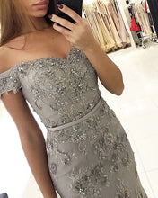 Load image into Gallery viewer, Off The Shoulder Mermaid Evening Dresses Long Lace Prom Gowns