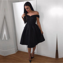 Load image into Gallery viewer, Short V Neck Off The Shoulder Bridesmaid Dresses Knee-length Cocktail Dresses-alinanova