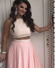Load image into Gallery viewer, Luxury Sequins Top Long Chiffon Prom Dresses Two Piece-alinanova