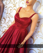 Load image into Gallery viewer, Sweetheart Floor Length Satin Prom Dresses With Straps