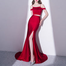 Load image into Gallery viewer, Simple Green Two Piece Prom Dress Mermaid