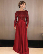 Load image into Gallery viewer, Modest Prom Dresses Long Sleeve Sequins Beaded-alinanova