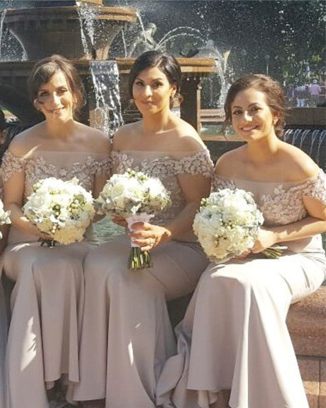 taupe beaded bridesmaid dress Off The Shoulder Long Mermaid Dresses Lace Evening Gowns making style and timeless Multicolor wedding dress Rawya Plum Purple Strapless Size:L 43 - 17