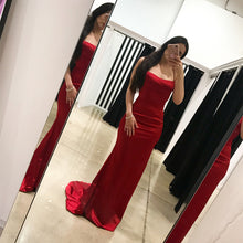 Load image into Gallery viewer, Sexy Strapless Long Satin Mermaid Prom Dresses-alinanova