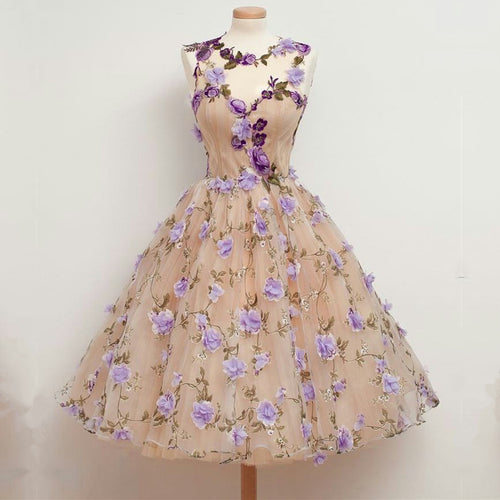 vintage 1950s swing embroiderty party dress-alinanova