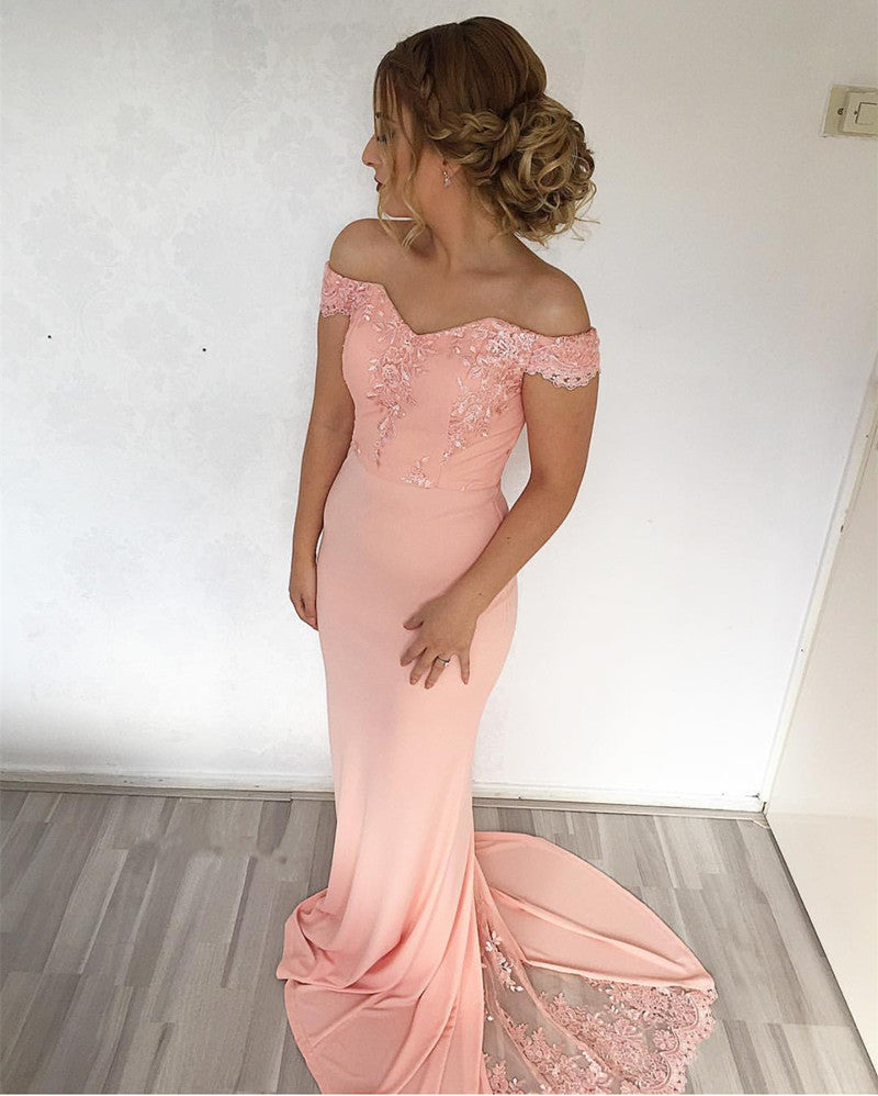 elegant coral dress Ladivine 7481 Elegant Formal A-line Gown Coral / 4