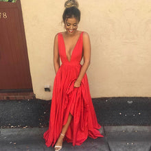 Load image into Gallery viewer, Sexy Plunge Neck Long Prom Dresses