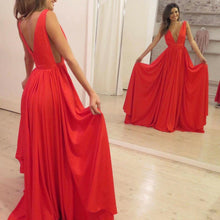 Load image into Gallery viewer, Sexy Plunge Neck Long Prom Dresses