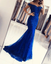 Load image into Gallery viewer, Royal-Blue-Evening-Dresses-Mermaid-Lace-Prom-Gowns-2019