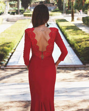 Load image into Gallery viewer, Lace-Open-Back-Bridesmaid-Dresses-Mermaid-Prom-Gowns