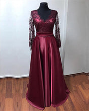 Load image into Gallery viewer, burgundy evening dresses
