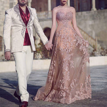 Load image into Gallery viewer, Champagne Lace Sweetheart Mermaid Evening Dresses