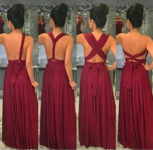 Load image into Gallery viewer, Floor Length Bridesmaid Dresses Convertible Style