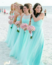 Load image into Gallery viewer, Boho-Chic-Tulle-Beach-Bridesmaid-Dresses-For-Bridal-Party