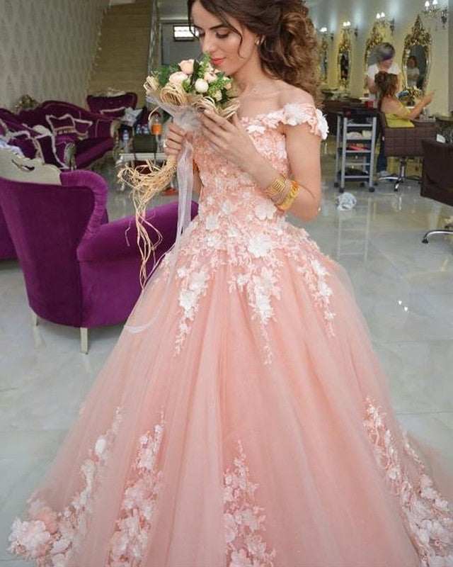 Lace Embroidery Off Shoulder Tulle Quinceanera Dresses For Sweet 16 Lace Embroidery Off Shoulder Tulle Quinceanera Dresses For Sweet 16