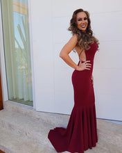Load image into Gallery viewer, Dark-Red-Prom-Dresses