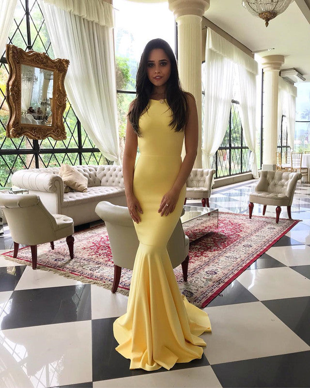 High Neck Open Back Long Mermaid Evening Dresses – alinanova