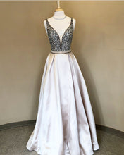 Load image into Gallery viewer, Silver-Prom-Dresses