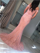 Load image into Gallery viewer, Sexy Off Shoulder Mermaid Prom Dresses Appliques